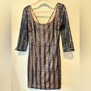 Guess black sequin cocktail dress, size 8